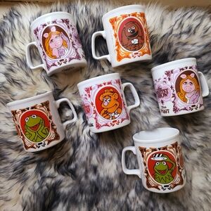 Set Of 6 Kiln Craft Vintage Muppet Mugs